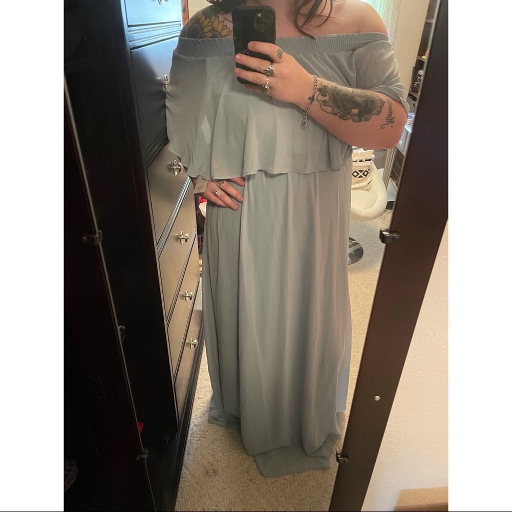 Show Me Your Mumu Hacienda Maxi Dress, Steel Blue